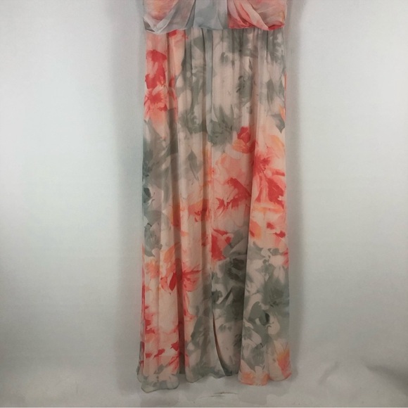 NWOT Vince Camuto floral maxi white gray coral dress 6 - Picture 5 of 9